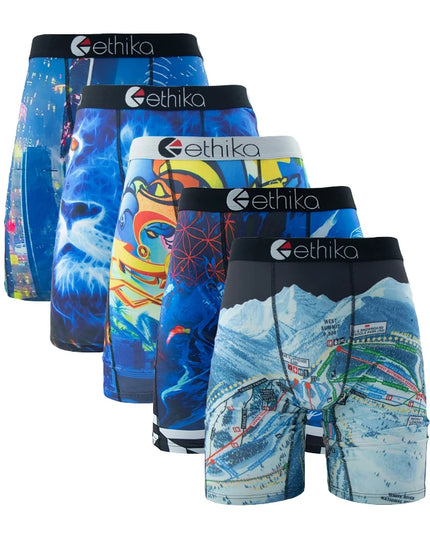 ETHIKA Men's 5-Pack Breathable Mesh Crotch Underwear