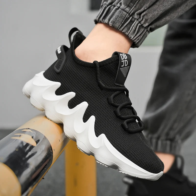 Men's Breathable High Top Lace-Up Sneakers - Various Colors