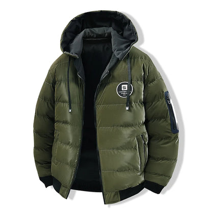Men's Double-Sided Wear Jacket with Removable Hood