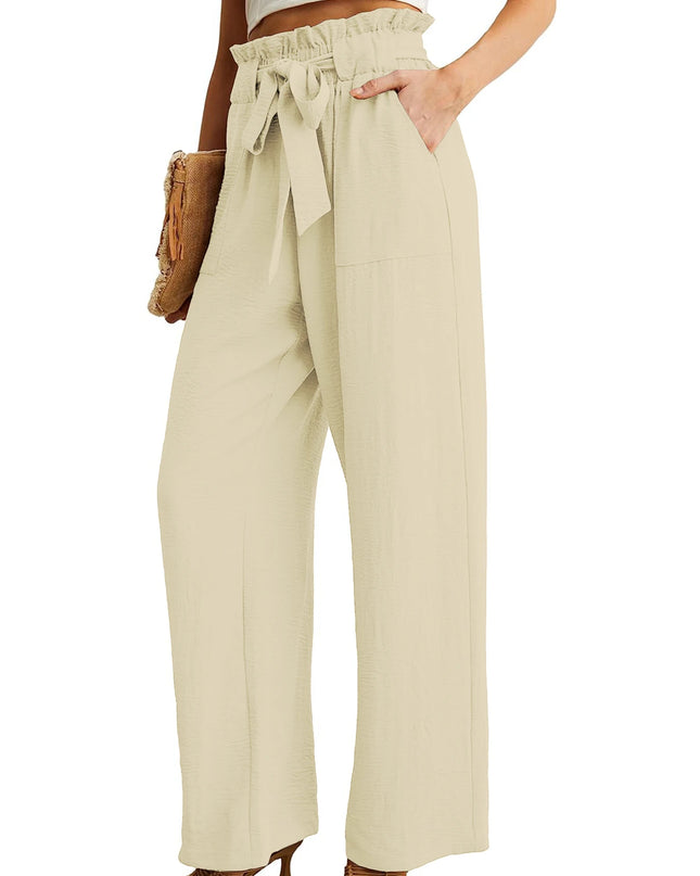 Women's Wide Leg Loose Fit Drawstring Casual Pants
