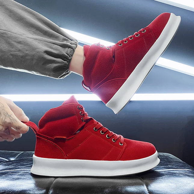 High-Top Men's Faux Suede Sneakers