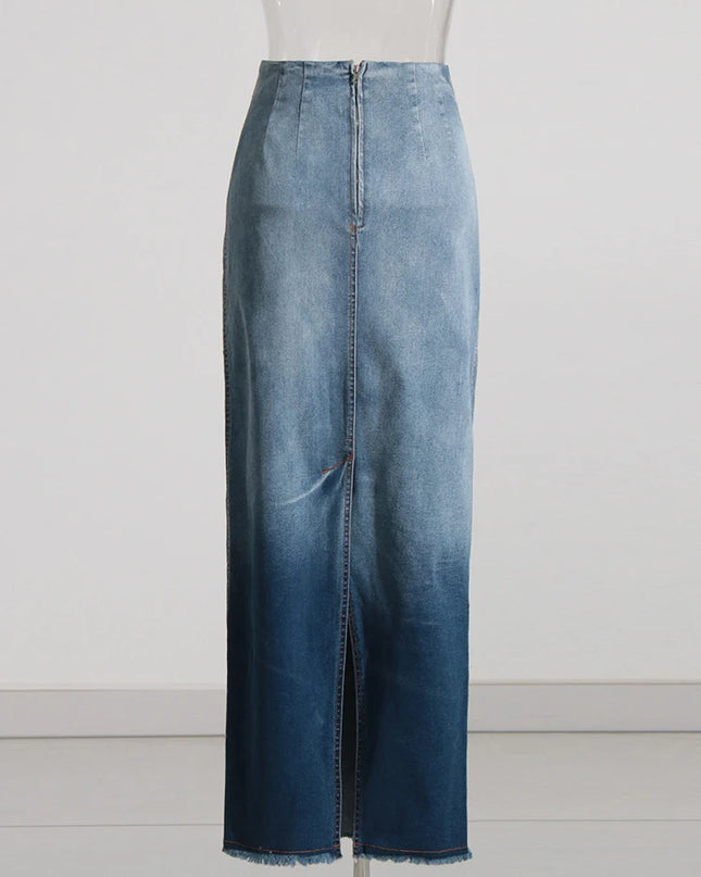 TWOTWINSTYLE Women's High Waist Denim Skirt – Stylish & Trendy Women's Denim Skirt