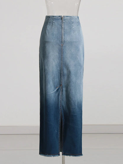 TWOTWINSTYLE Women's High Waist Denim Skirt – Stylish & Trendy Women's Denim Skirt
