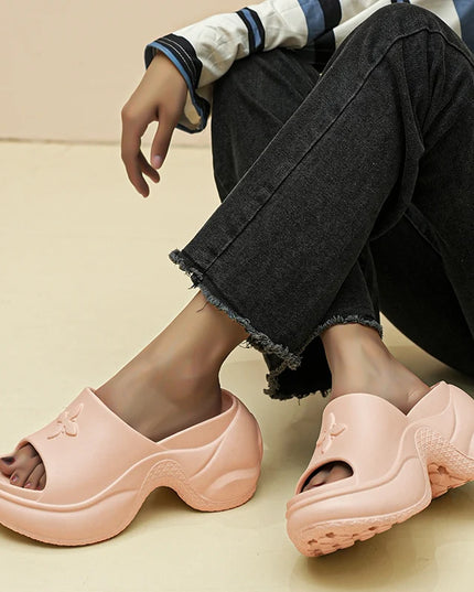 Women’s Thick Sole Wedge Heels – 9cm Chunky Platform Slippers