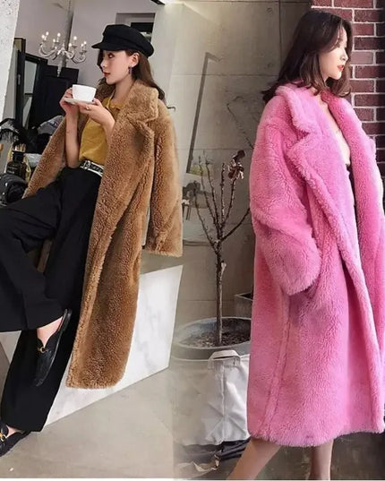 Women's Faux Fur Coat - Long, Thick, Warm, Elegant Winter Coat for Women