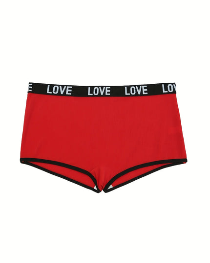 Women's 7-Pair Mixed Color "Love" Print Briefs