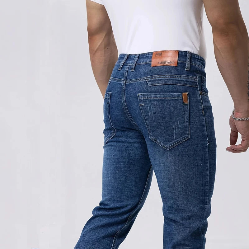 Men's Casual Straight Fit Stretch Denim Jeans - Classic & Comfortable Slim Fit Denim for Men
