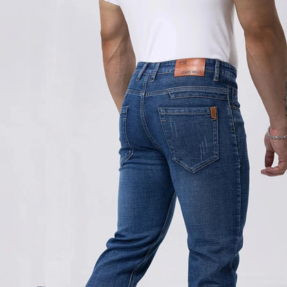 Men's Casual Straight Fit Stretch Denim Jeans - Classic & Comfortable Slim Fit Denim for Men