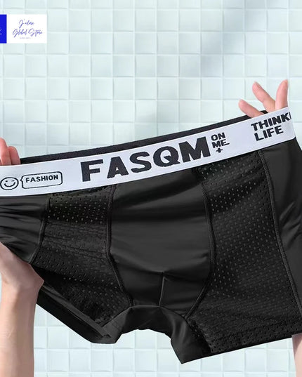 Men's Ice Silk Seamless Boxer Shorts - Antibacterial, Breathable Briefs