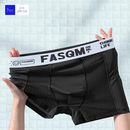 Men's Ice Silk Seamless Boxer Shorts - Antibacterial, Breathable Briefs