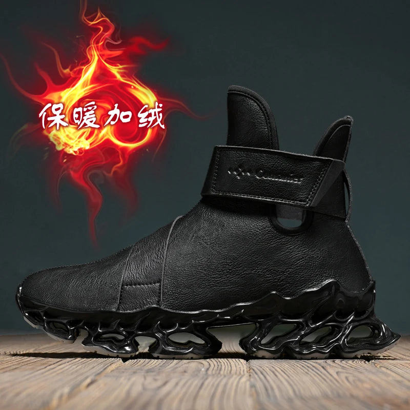 Men's Winter Boots - Warm Non-Slip Plush Sneakers for Men - Various Designs