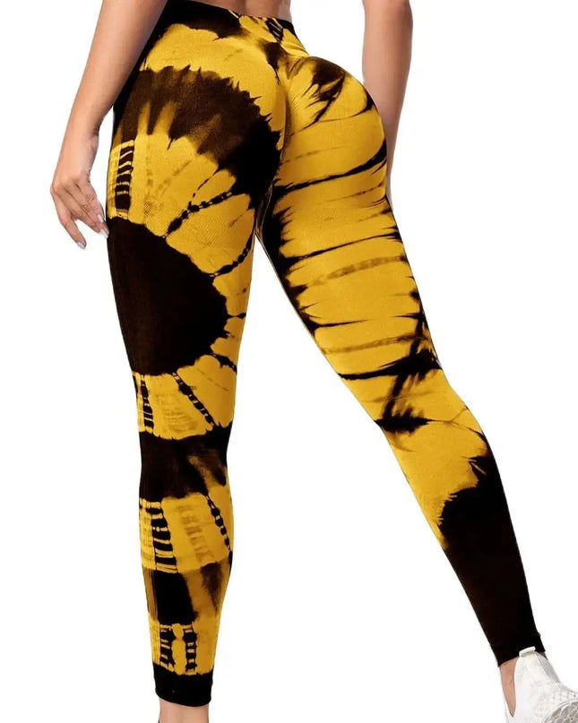 Women's High-Waist Tie-Dye Yoga Pants - Various Colors