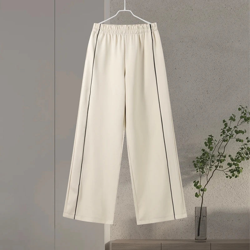 Women's Two-Piece Striped Zipper Jacket and Pants Set