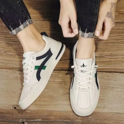 Men's Low Top Lace-Up Sneakers - Comfortable Casual Athletic Shoes for Men