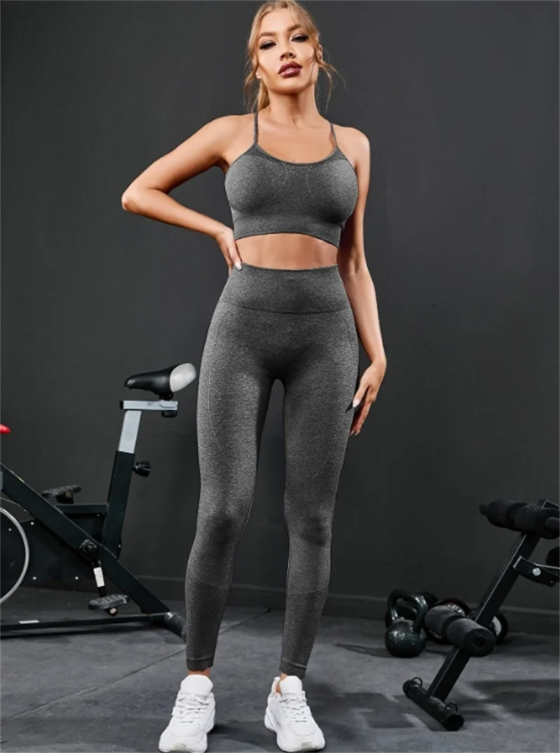 Women's Seamless Bra and Leggings Set – 2-Piece Fitness & Lounge Activewear for Women