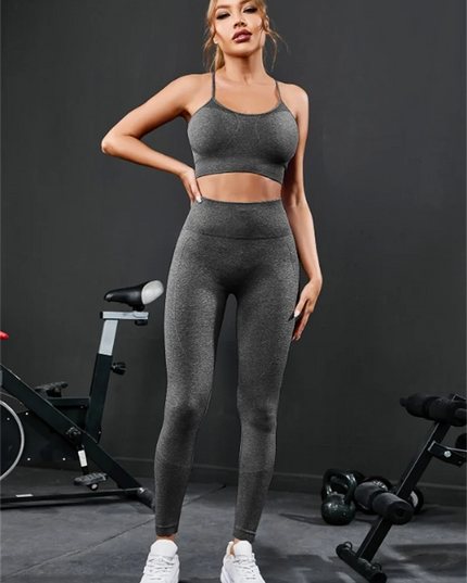 Women's Seamless Bra and Leggings Set – 2-Piece Fitness & Lounge Activewear for Women