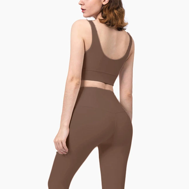 2-Piece Women's Yoga Set: Push-Up Bra and Leggings Combo - Various Colors