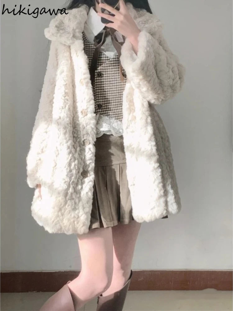 Women's Thickened Plush Coat – Warm, Cozy Winter Jacket for Women