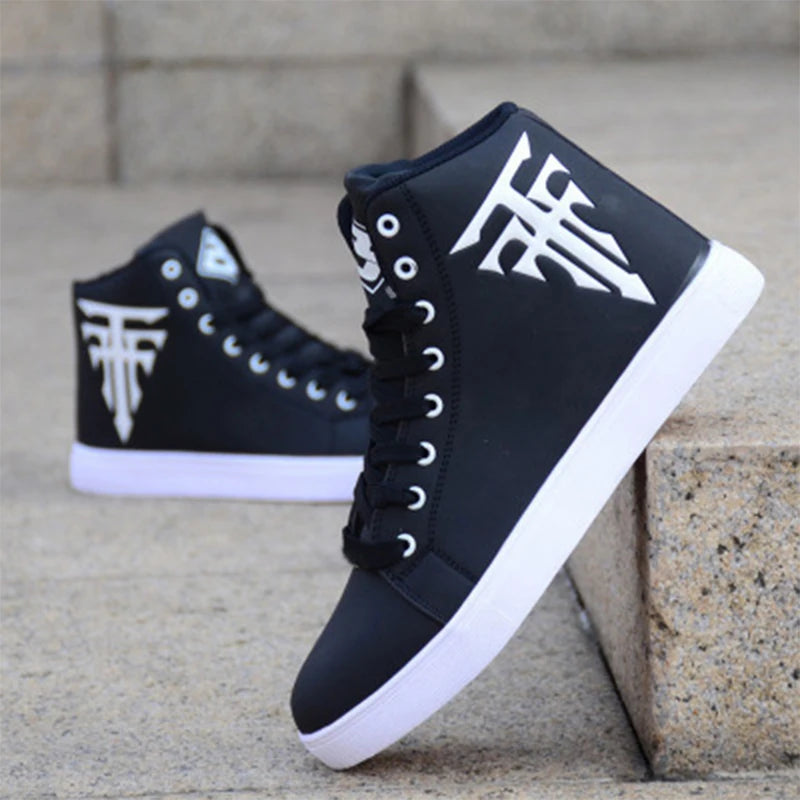 Men's High Top Vulcanized Lace Up Sneakers