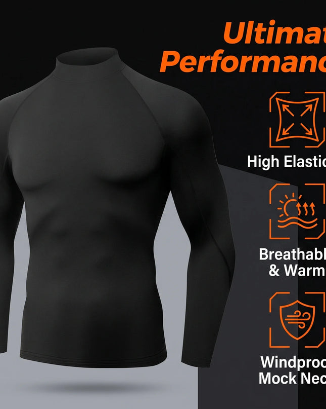 Men's Tight-Fit Long-Sleeved Sweater - Quick-Drying, Breathable, Highly Elastic