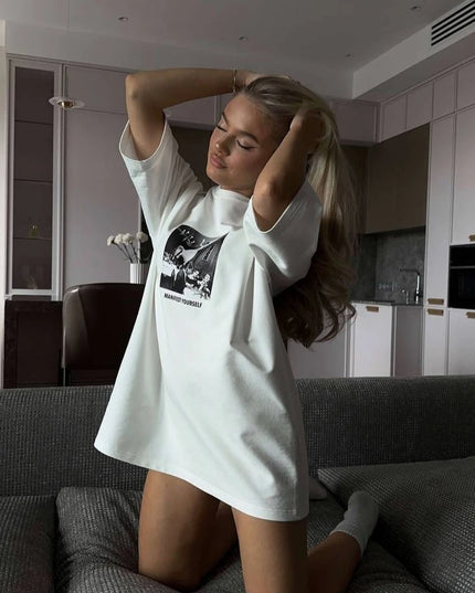 Women's Cotton Graphic Printed T-Shirt - Stylish Casual Tee for Women