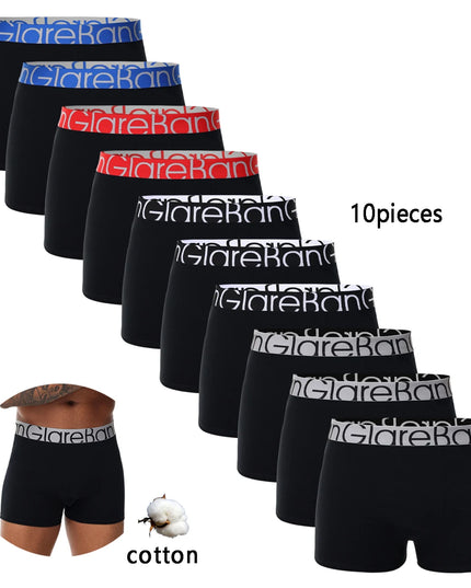 10-Pack Men’s Black Cotton Boxer Shorts