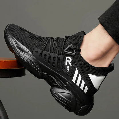 Men's Height-Boosting Running Shoes - Fly Weaving Sneakers with Thick Soles, Non-Slip and Comfort Fit