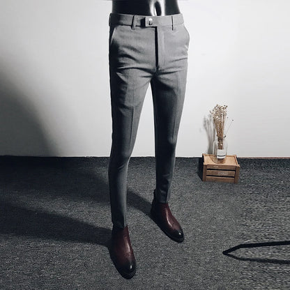 Men's Slim Fit Dress Pants - Formal Slim Trousers for Men