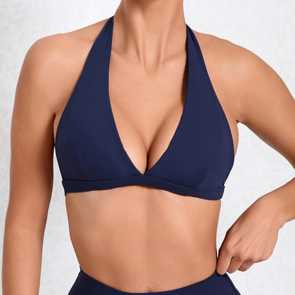High-Impact Sports Bra Halter Top with Quick-Dry Technology
