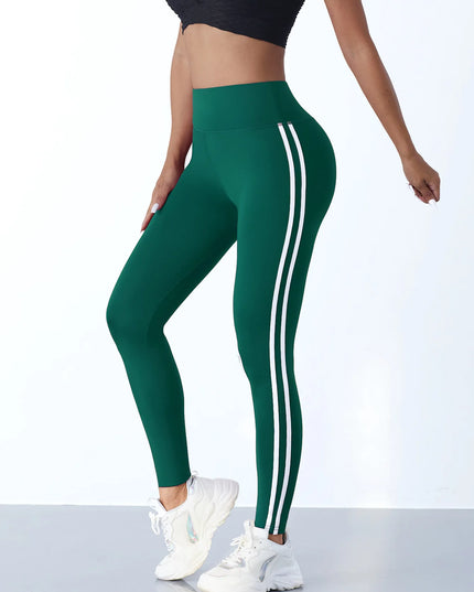 High-Waisted Striped Yoga Pants for Women - Stretchy, Comfortable Leggings for Workout & Fitness