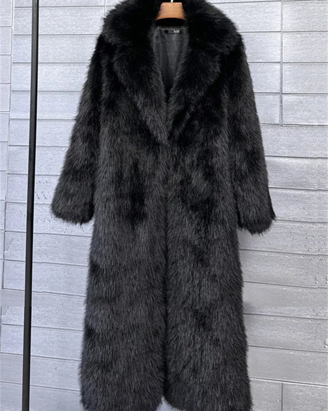 Women's Faux Fur Coat – Luxury Elegant Loose Fit Coat