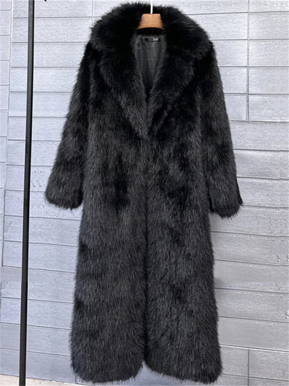 Women's Faux Fur Coat – Luxury Elegant Loose Fit Coat
