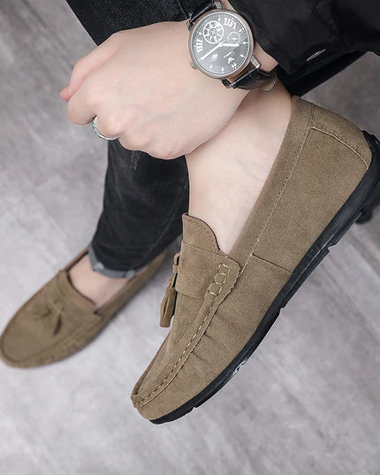 Men's Slip-On Flat Loafers - Comfortable Dress Shoes for Men