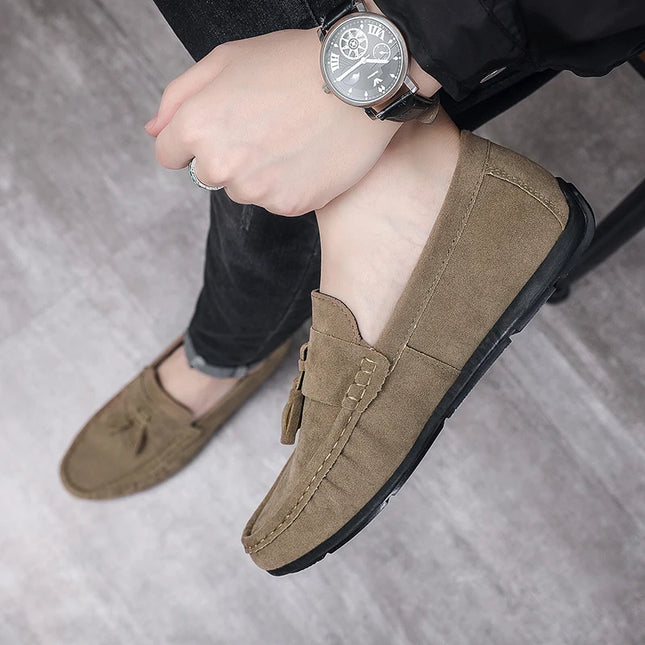 Men's Slip-On Flat Loafers - Comfortable Dress Shoes for Men