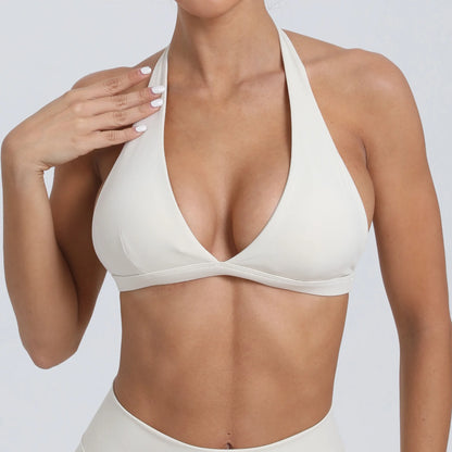 High-Impact Sports Bra Halter Top with Quick-Dry Technology
