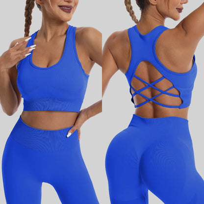 High Waist Seamless Leggings and Bra Set for Women