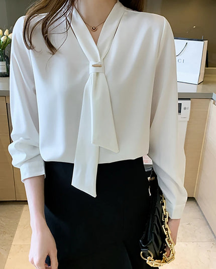Women's Long Sleeve Chiffon Blouse Shirt