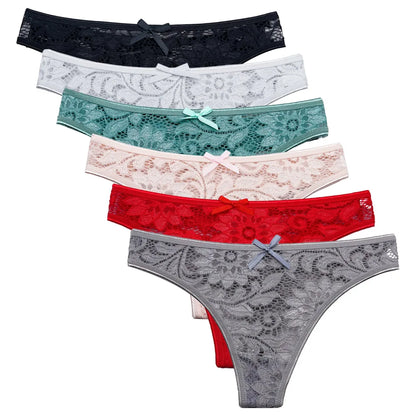 5-Piece Set of Women's Transparent G-String Thongs - Various Color Set
