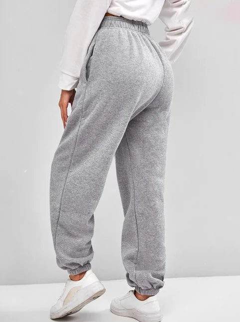 High-Waisted Women's Sweatpants with Stretch and Elastic Waist
