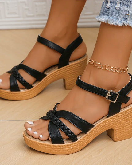 Lightweight Women's High Heeled Sandals with Ankle Buckle