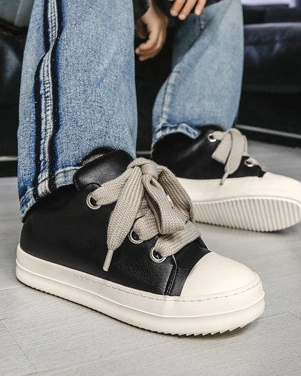 Men's Casual Walking Sneakers with Lace-Up Design