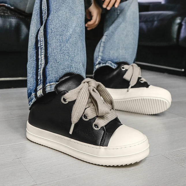 Men's Casual Walking Sneakers with Lace-Up Design