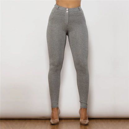 Women's Slim Fit Stretch Skinny Pants - High-Waisted Pencil Trousers with Push-Up Design