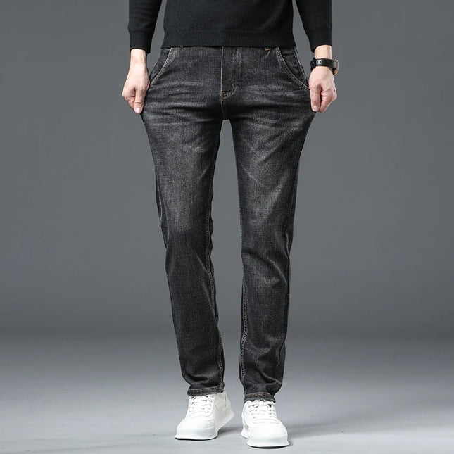Men's Vintage Wash Casual Stretch Denim Jeans