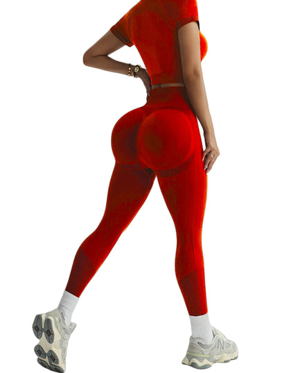 2-Piece Women's Activewear Set, Breathable Cropped T-Shirt & High-Waist Leggings