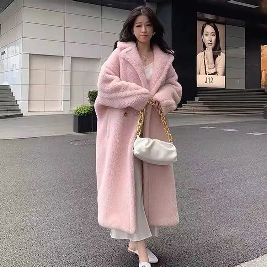 Women's Casual Loose Fit Faux Fur Coat – Thick, Warm, and Luxuriously Cozy Jacket
