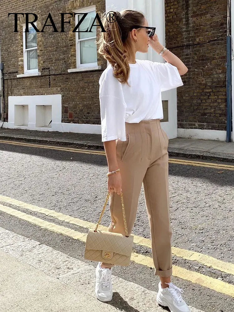 Women's Elegant High-Waist Pencil Pants