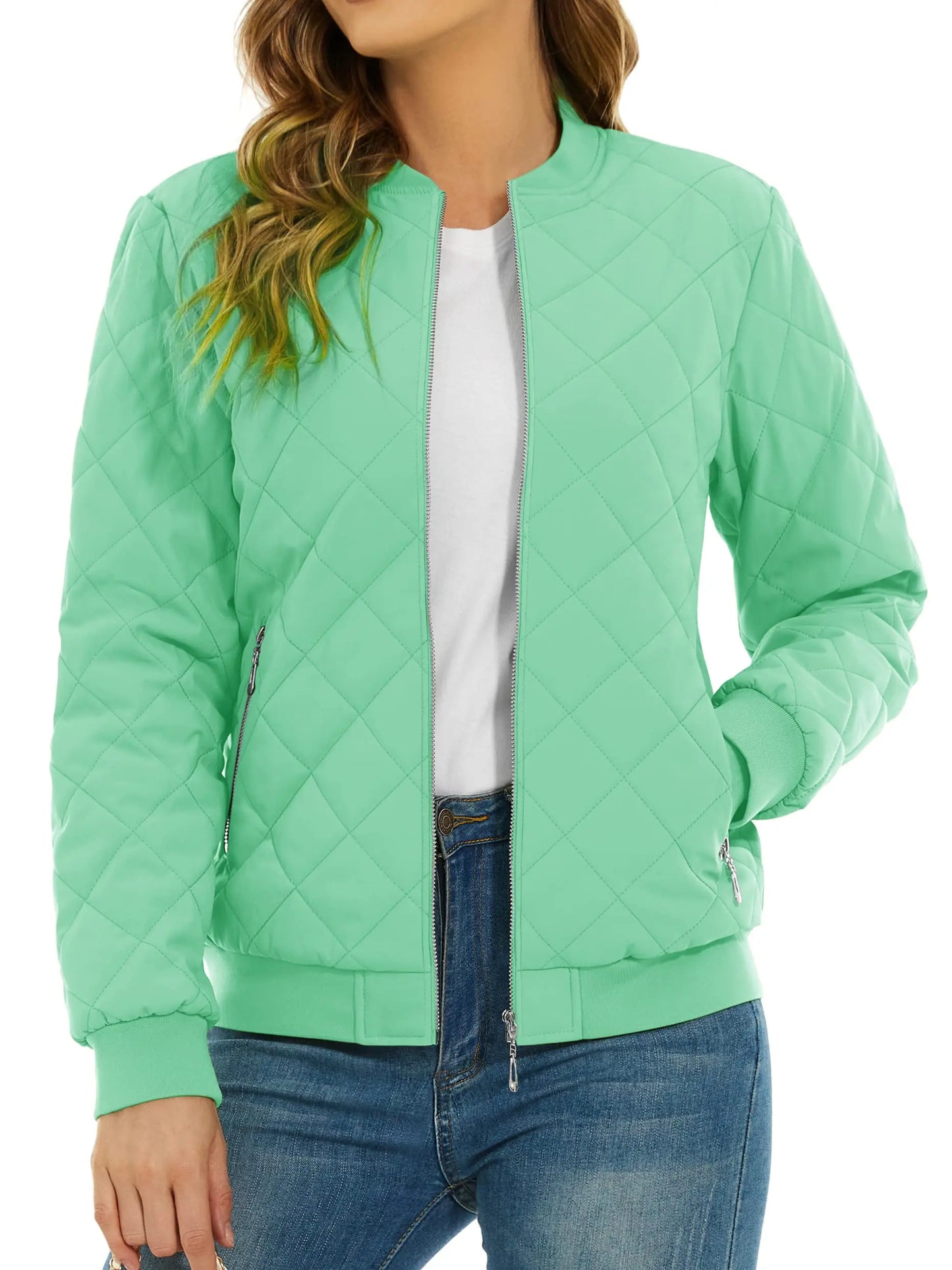 TACVASEN Women's Padded Warm Jacket – Diamond Quilted Zip-Up Winter Coat