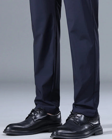 Men's Korean Classic Stretch Trousers with Elastic Waist - Slim Fit
