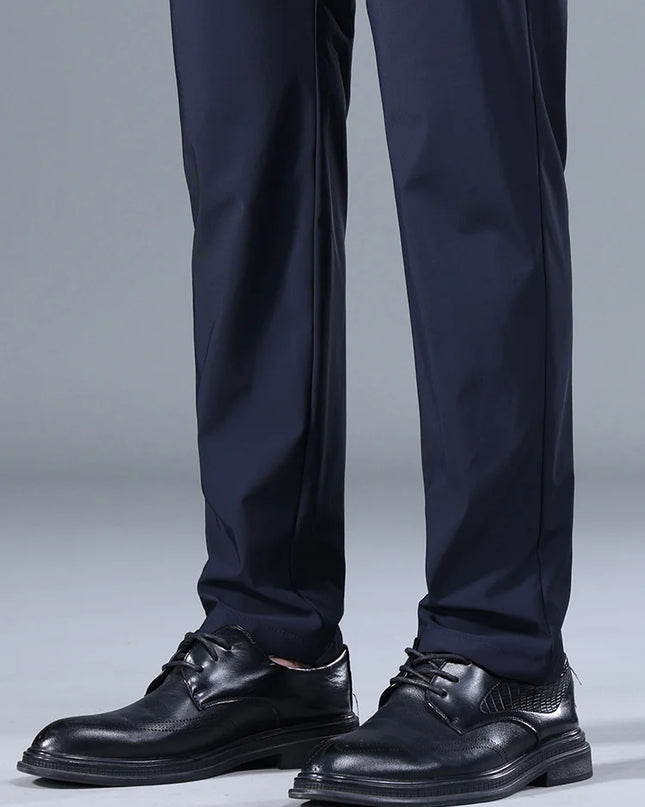 Men's Korean Classic Stretch Trousers with Elastic Waist - Slim Fit